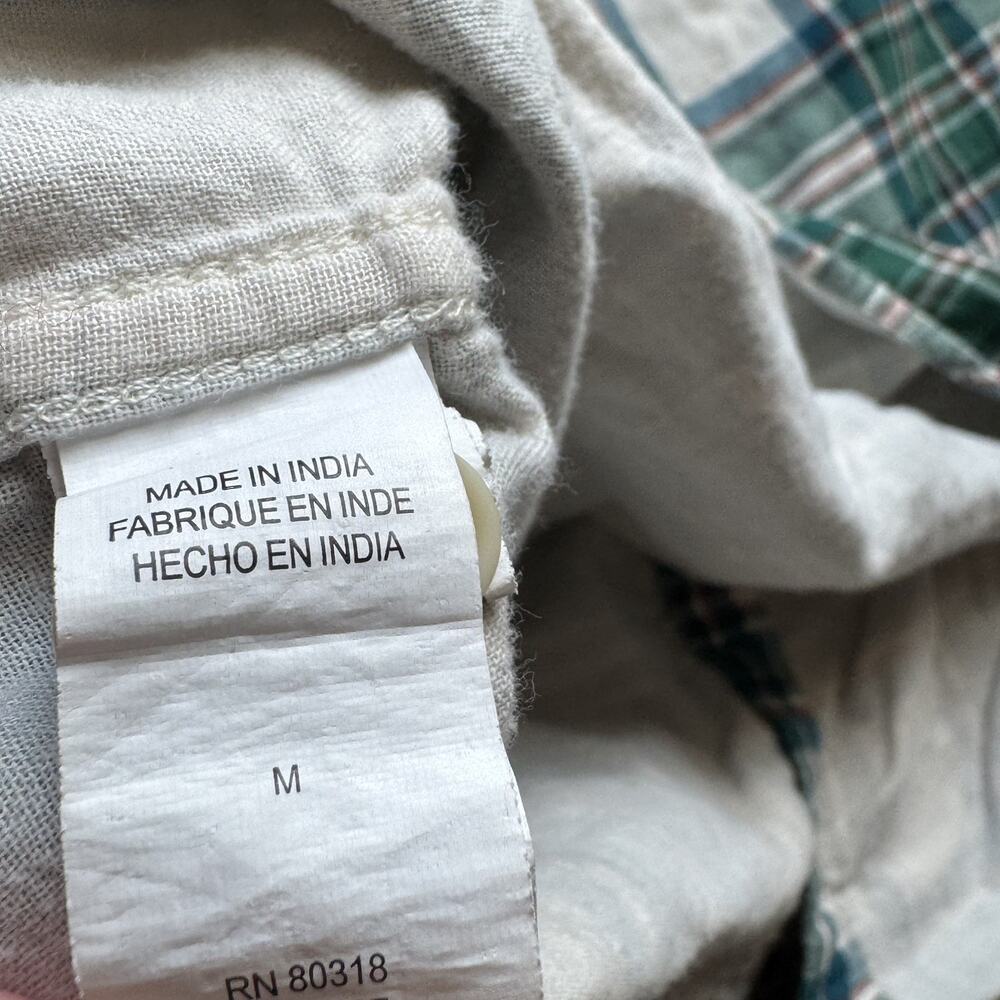 Lucky Brand Men's Green Plaid Flannel Lined Button Down Shirt M Classic American - Picture 7 of 8